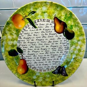 Porta Made in Portugal~Round the Clock Barbara Wilson 13" Chop Plate/Platter